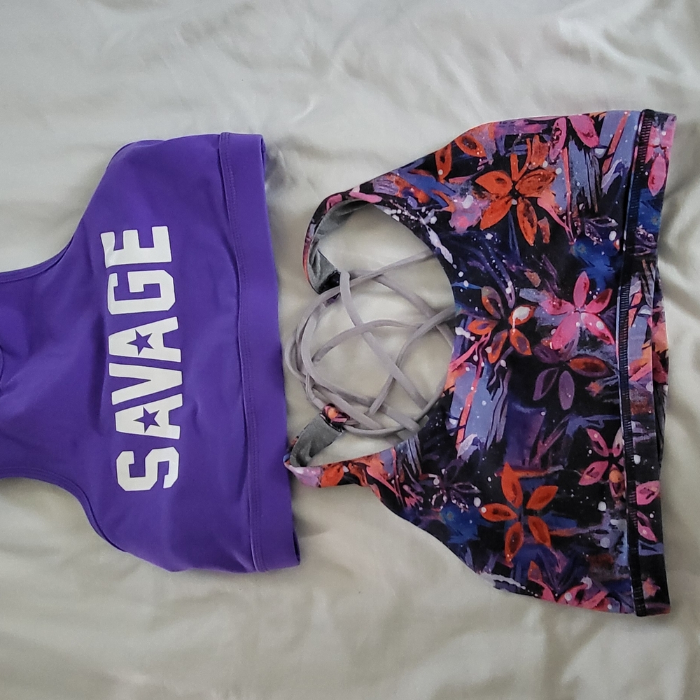 Lot of 2 Savage Barbell/Born Primitive Sport Bras
